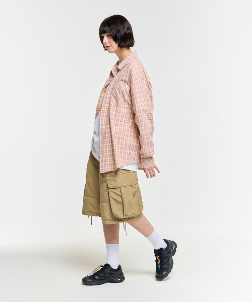 AECA（エイカ）の「PAINTED CHECK SHIRT-PINK（シャツ/ブラウス・レディース・その他・S/M/L）」の5枚目の写真