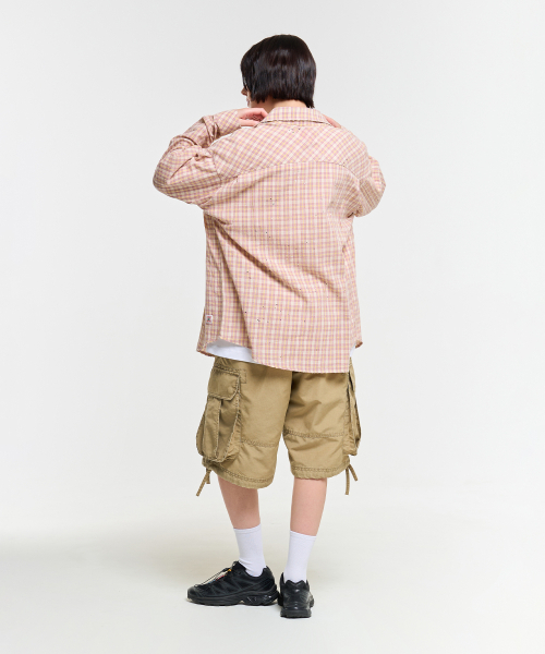 AECA（エイカ）の「PAINTED CHECK SHIRT-PINK（シャツ/ブラウス・レディース・その他・S/M/L）」の6枚目の写真
