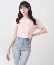 OLIVE des OLIVE（オリーブデオリーブ）の「【Belle Charme】Pearl Neck Tweed Jacket（その他アウター）」