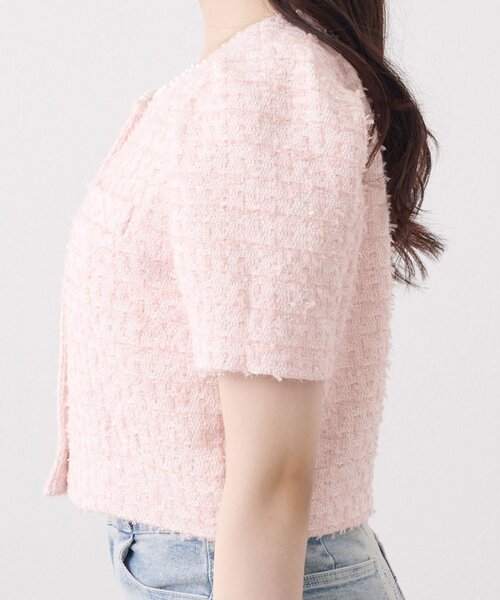 Belle Charme(ベルシャルム)の「【Belle Charme】Pearl Neck Tweed Jacket(その他アウター・レディース・オフホワイト/ピンク/ブラック・FREE)」の17枚目の写真