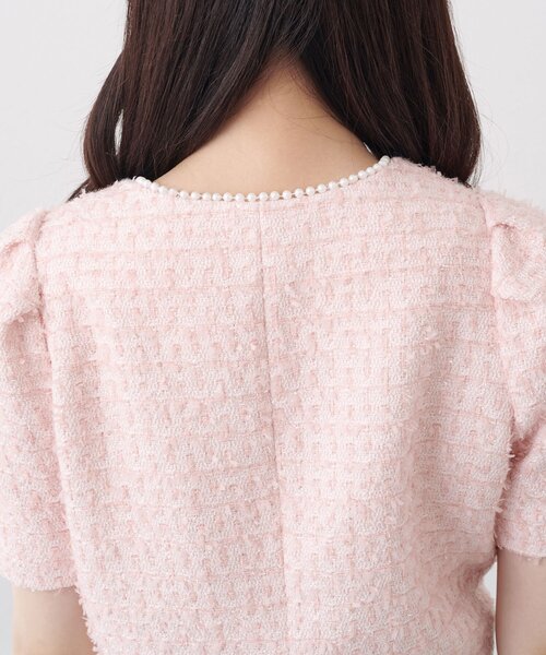 Belle Charme(ベルシャルム)の「【Belle Charme】Pearl Neck Tweed Jacket(その他アウター・レディース・オフホワイト/ピンク/ブラック・FREE)」の15枚目の写真