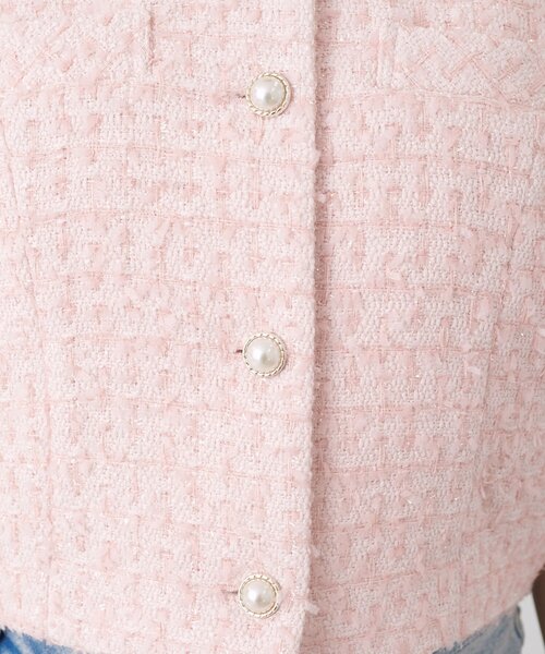 Belle Charme(ベルシャルム)の「【Belle Charme】Pearl Neck Tweed Jacket(その他アウター・レディース・オフホワイト/ピンク/ブラック・FREE)」の12枚目の写真