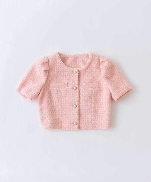 Belle Charme(ベルシャルム)の「【Belle Charme】Pearl Neck Tweed Jacket(その他アウター・レディース・オフホワイト/ピンク/ブラック・FREE)」の11枚目の写真