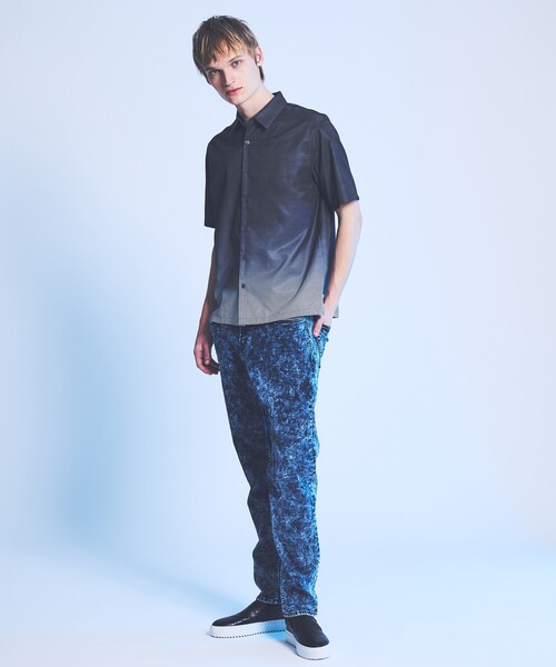 5351 POUR LES HOMMES(ゴーサンゴーイチプールオム)の「グラデーション ストライプシャツ(シャツ/ブラウス・メンズ・グリーン/ブラック・48/46/44/50)」の3枚目の写真