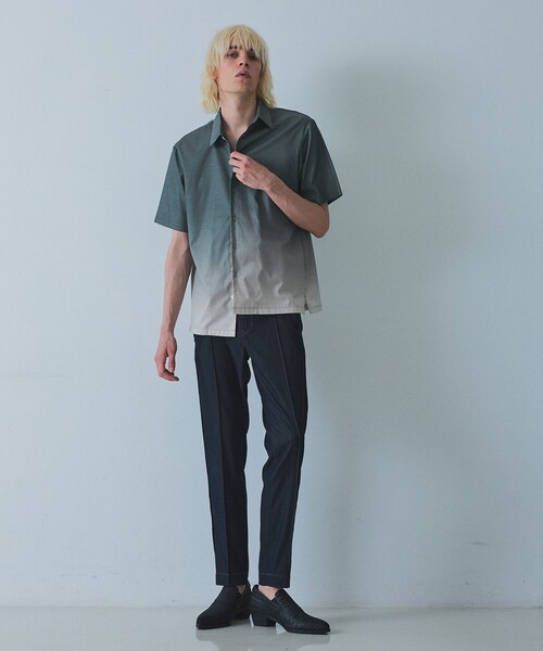 5351 POUR LES HOMMES(ゴーサンゴーイチプールオム)の「グラデーション ストライプシャツ(シャツ/ブラウス・メンズ・グリーン/ブラック・48/46/44/50)」の14枚目の写真