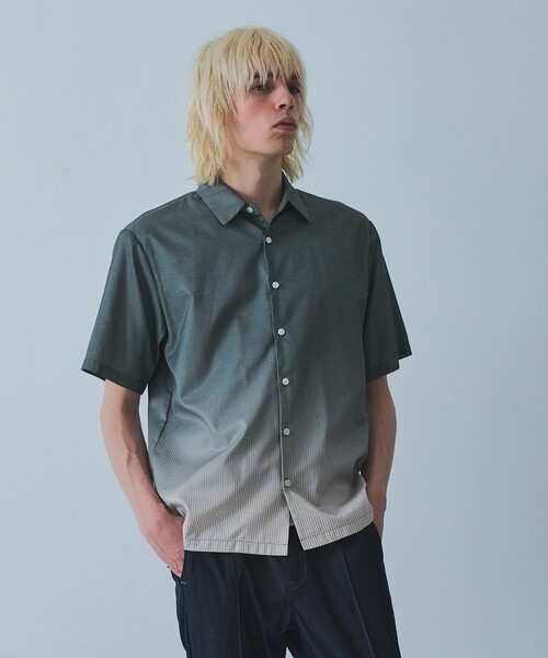 5351 POUR LES HOMMES(ゴーサンゴーイチプールオム)の「グラデーション ストライプシャツ(シャツ/ブラウス・メンズ・グリーン/ブラック・48/46/44/50)」の17枚目の写真