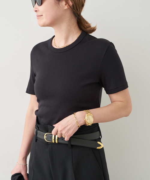Deuxieme Classe（ドゥーズィエムクラス）の「*追加 AESTHETIC クルーネック  Tシャツ（Tシャツ/カットソー・レディース・ブラック/ホワイト・36/38）」の6枚目の写真