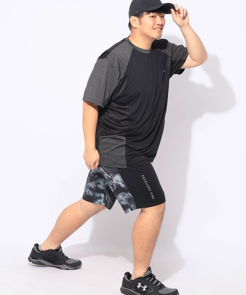 EXCELLENT FINE(エクセレント ファイン)の「Tシャツ 半袖 カチオン杢 切替 メンズ 大きいサイズ ドライ ストレッチ クルーネック カットソー EXCELLENT FINE (エクセレントファイン)(Tシャツ/カットソー・メンズ・ダークグレー/ネイビー/ブラック・X1(3L~4L)/X2(4L~5L)/X3(6L~7L))」の14枚目の写真