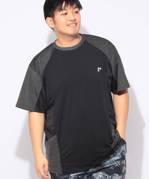 EXCELLENT FINE(エクセレント ファイン)の「Tシャツ 半袖 カチオン杢 切替 メンズ 大きいサイズ ドライ ストレッチ クルーネック カットソー EXCELLENT FINE (エクセレントファイン)(Tシャツ/カットソー・メンズ・ダークグレー/ネイビー/ブラック・X1(3L~4L)/X2(4L~5L)/X3(6L~7L))」の12枚目の写真