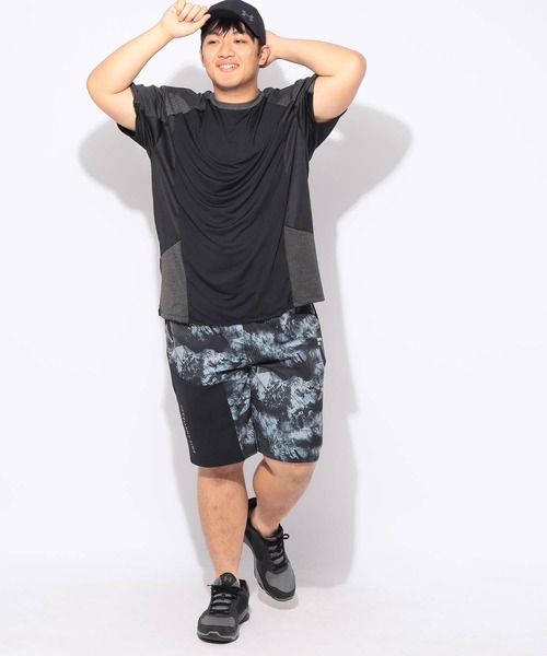 EXCELLENT FINE(エクセレント ファイン)の「Tシャツ 半袖 カチオン杢 切替 メンズ 大きいサイズ ドライ ストレッチ クルーネック カットソー EXCELLENT FINE (エクセレントファイン)(Tシャツ/カットソー・メンズ・ダークグレー/ネイビー/ブラック・X1(3L~4L)/X2(4L~5L)/X3(6L~7L))」の9枚目の写真