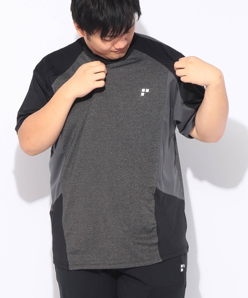 EXCELLENT FINE(エクセレント ファイン)の「Tシャツ 半袖 カチオン杢 切替 メンズ 大きいサイズ ドライ ストレッチ クルーネック カットソー EXCELLENT FINE (エクセレントファイン)(Tシャツ/カットソー・メンズ・ダークグレー/ネイビー/ブラック・X1(3L~4L)/X2(4L~5L)/X3(6L~7L))」の17枚目の写真