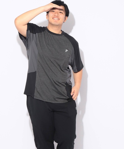 EXCELLENT FINE(エクセレント ファイン)の「Tシャツ 半袖 カチオン杢 切替 メンズ 大きいサイズ ドライ ストレッチ クルーネック カットソー EXCELLENT FINE (エクセレントファイン)(Tシャツ/カットソー・メンズ・ダークグレー/ネイビー/ブラック・X1(3L~4L)/X2(4L~5L)/X3(6L~7L))」の15枚目の写真