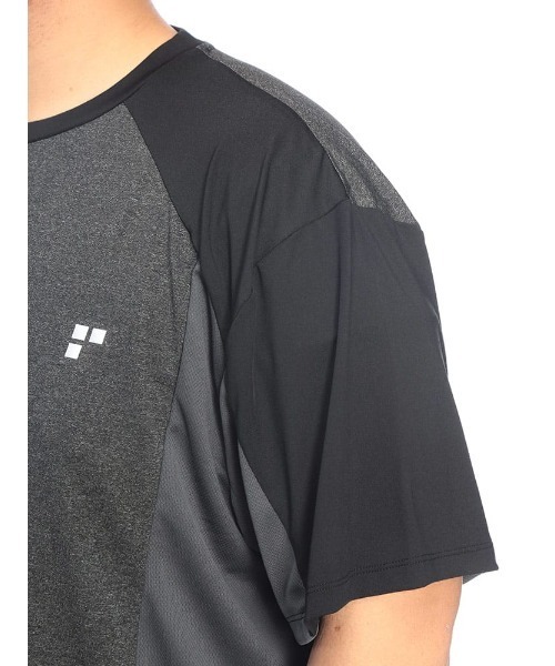 EXCELLENT FINE(エクセレント ファイン)の「Tシャツ 半袖 カチオン杢 切替 メンズ 大きいサイズ ドライ ストレッチ クルーネック カットソー EXCELLENT FINE (エクセレントファイン)(Tシャツ/カットソー・メンズ・ダークグレー/ネイビー/ブラック・X1(3L~4L)/X2(4L~5L)/X3(6L~7L))」の5枚目の写真