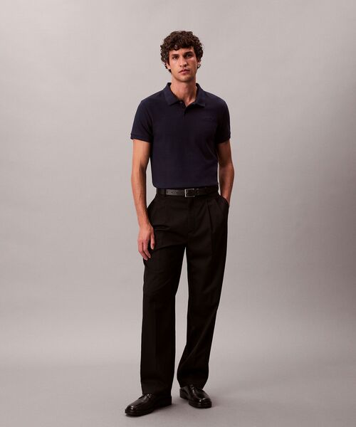 Calvin Klein（カルバン・クライン）の「ショートスリーブインターロックスリムポロシャツ（ポロシャツ・メンズ・ブラック/ホワイト/ネイビー・L/M/S/XL）」の5枚目の写真