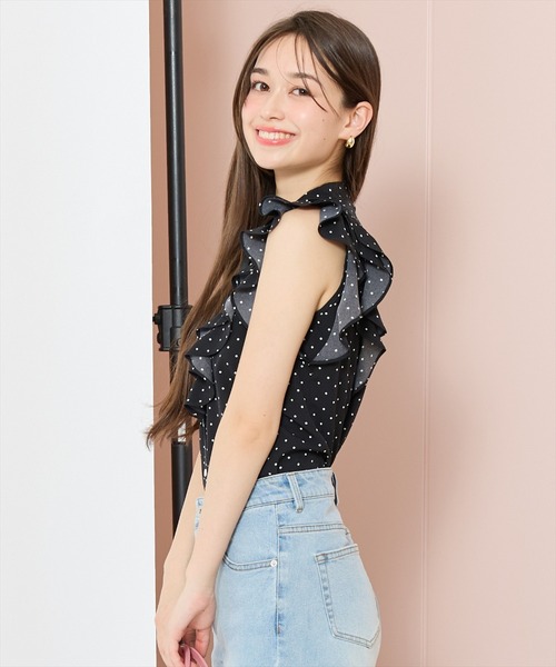 WILLSELECTION(ウィルセレクション)の「ラッフルフリルノースリーブブラウス(シャツ/ブラウス・レディース・オフホワイト/ホワイト系その他/ブラック系その他・FREE)」の12枚目の写真