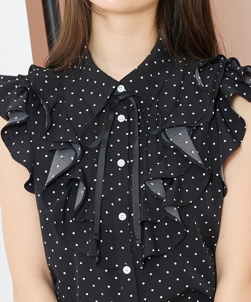 WILLSELECTION(ウィルセレクション)の「ラッフルフリルノースリーブブラウス(シャツ/ブラウス・レディース・オフホワイト/ホワイト系その他/ブラック系その他・FREE)」の14枚目の写真