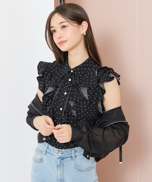 WILLSELECTION(ウィルセレクション)の「ラッフルフリルノースリーブブラウス(シャツ/ブラウス・レディース・オフホワイト/ホワイト系その他/ブラック系その他・FREE)」の19枚目の写真