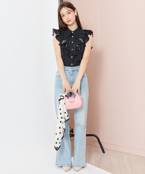 WILLSELECTION(ウィルセレクション)の「ラッフルフリルノースリーブブラウス(シャツ/ブラウス・レディース・オフホワイト/ホワイト系その他/ブラック系その他・FREE)」の7枚目の写真