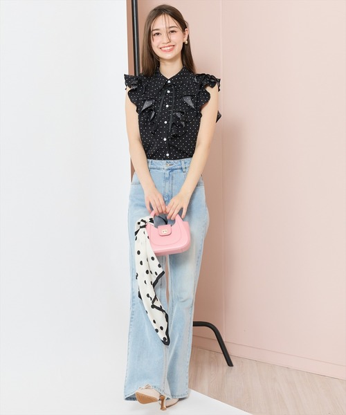 WILLSELECTION(ウィルセレクション)の「ラッフルフリルノースリーブブラウス(シャツ/ブラウス・レディース・オフホワイト/ホワイト系その他/ブラック系その他・FREE)」の8枚目の写真