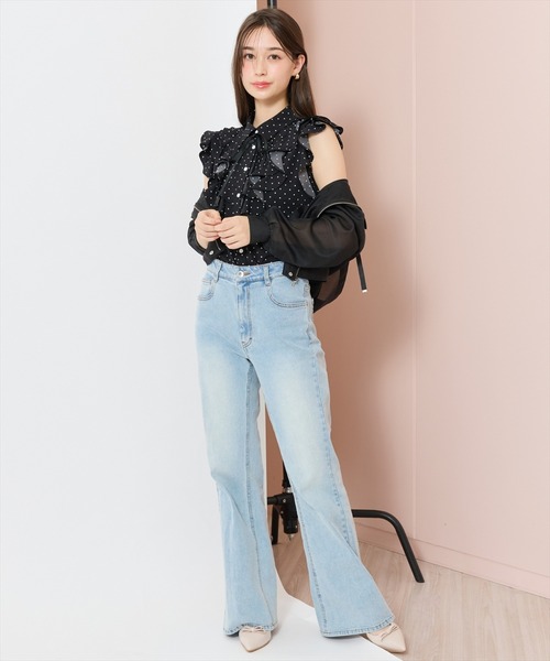 WILLSELECTION(ウィルセレクション)の「ラッフルフリルノースリーブブラウス(シャツ/ブラウス・レディース・オフホワイト/ホワイト系その他/ブラック系その他・FREE)」の9枚目の写真