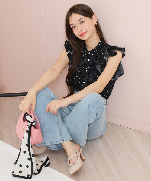 WILLSELECTION(ウィルセレクション)の「ラッフルフリルノースリーブブラウス(シャツ/ブラウス・レディース・オフホワイト/ホワイト系その他/ブラック系その他・FREE)」の10枚目の写真