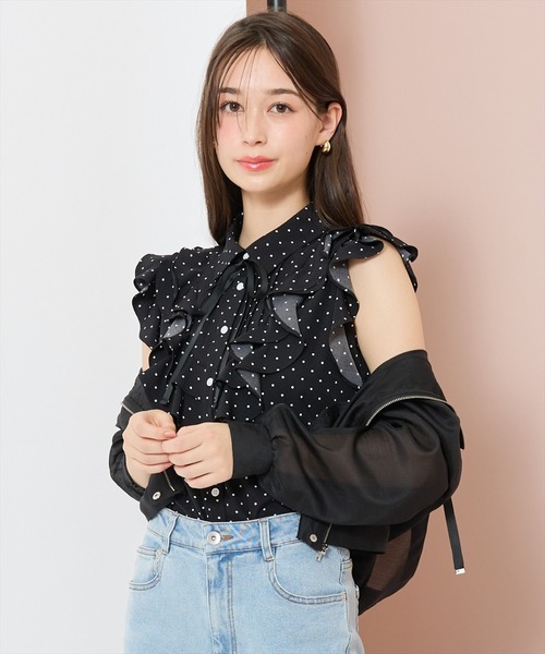 WILLSELECTION(ウィルセレクション)の「ラッフルフリルノースリーブブラウス(シャツ/ブラウス・レディース・オフホワイト/ホワイト系その他/ブラック系その他・FREE)」の20枚目の写真