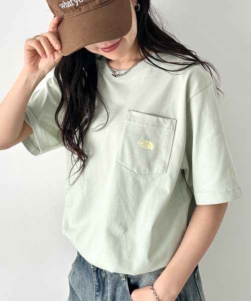 THE NORTH FACE(ザノースフェイス)の「THE NORTH FACE(ザ・ノースフェイス)/ワンポイントロゴプリント クルーネック 半袖 コットン Tシャツ ポケT/M'S ESSENCE S/S R/TEE(Tシャツ/カットソー・レディース・ブラック/ライトベージュ/ミント/ホワイト・M/L/XL/XXL)」の22枚目の写真