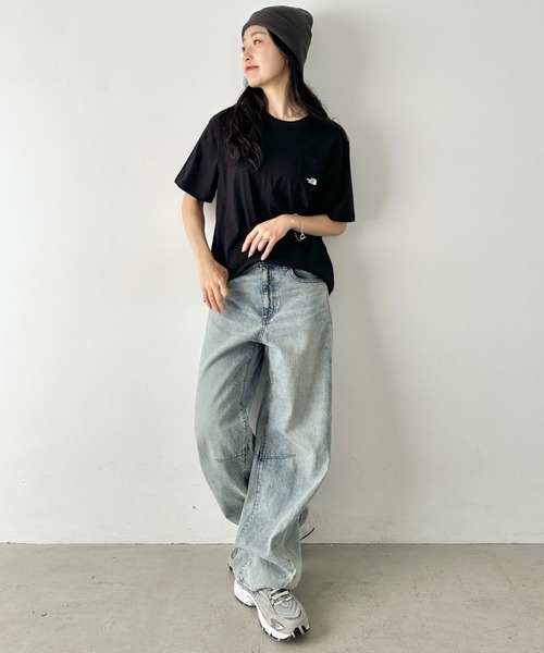 THE NORTH FACE(ザノースフェイス)の「THE NORTH FACE(ザ・ノースフェイス)/ワンポイントロゴプリント クルーネック 半袖 コットン Tシャツ ポケT/M'S ESSENCE S/S R/TEE(Tシャツ/カットソー・レディース・ブラック/ライトベージュ/ミント/ホワイト・M/L/XL/XXL)」の12枚目の写真