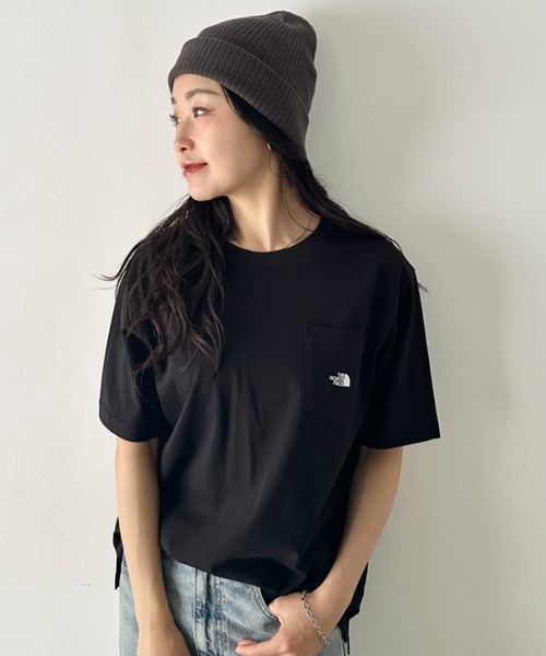 THE NORTH FACE(ザノースフェイス)の「THE NORTH FACE(ザ・ノースフェイス)/ワンポイントロゴプリント クルーネック 半袖 コットン Tシャツ ポケT/M'S ESSENCE S/S R/TEE(Tシャツ/カットソー・レディース・ブラック/ライトベージュ/ミント/ホワイト・M/L/XL/XXL)」の7枚目の写真