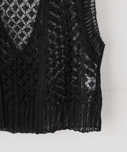 PHOTOCOPIEU(フォトコピュー)の「PHOTOCOPIEU フォトコピュー CROCHET ニットベスト CHANTAL / 261CTL(ベスト・レディース・アイボリー/ブラック・FREE)」の9枚目の写真