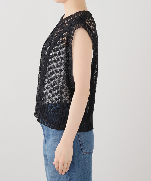 PHOTOCOPIEU(フォトコピュー)の「PHOTOCOPIEU フォトコピュー CROCHET ニットベスト CHANTAL / 261CTL(ベスト・レディース・アイボリー/ブラック・FREE)」の15枚目の写真
