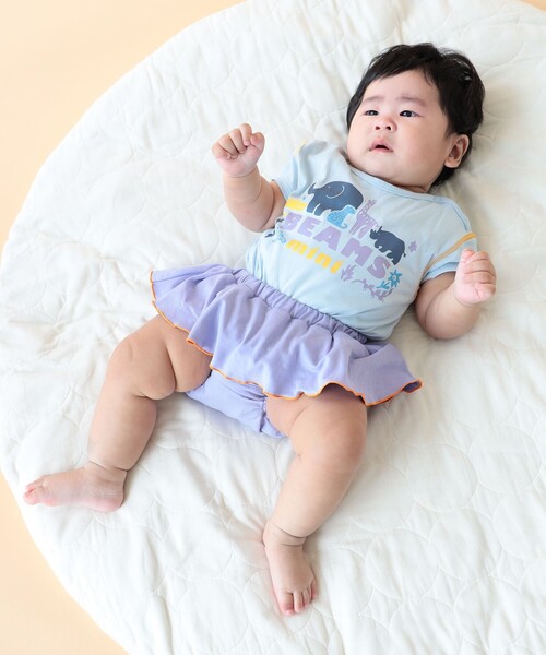 BEAMS mini(ビームスミニ)の「ベビー フリルブルマ 2026SS(70~80cm)ベビー ハイハイ期 かわいい(その他ベビーウェア・キッズ・パープル系その他4/オレンジ系その他4・70/80)」の7枚目の写真