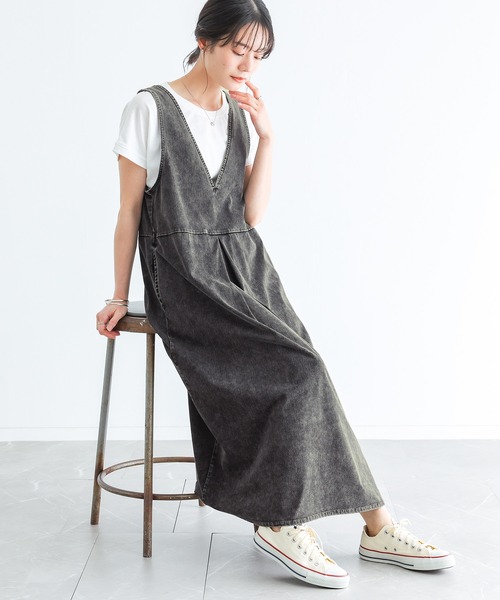 n'OrLABEL(ノアールレーベル)の「【接触冷感・UVカット・イージーケア・ストレッチ】ジャージーデニムジャンパースカート(ジャンパースカート・レディース・ネイビー/ブルー/ブラック/ライトブルー・2/1)」の22枚目の写真