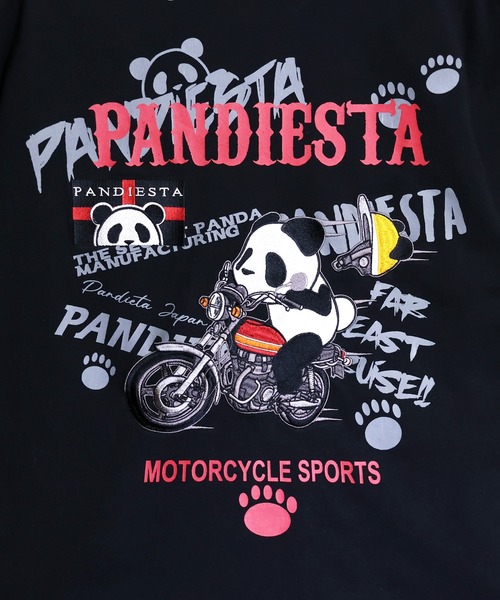 PANDIESTA(パンディエスタ)の「ツーリングパンダTシャツ(M2)(Tシャツ/カットソー・メンズ・ブラック/ホワイト・XXL/XL/L/M)」の6枚目の写真