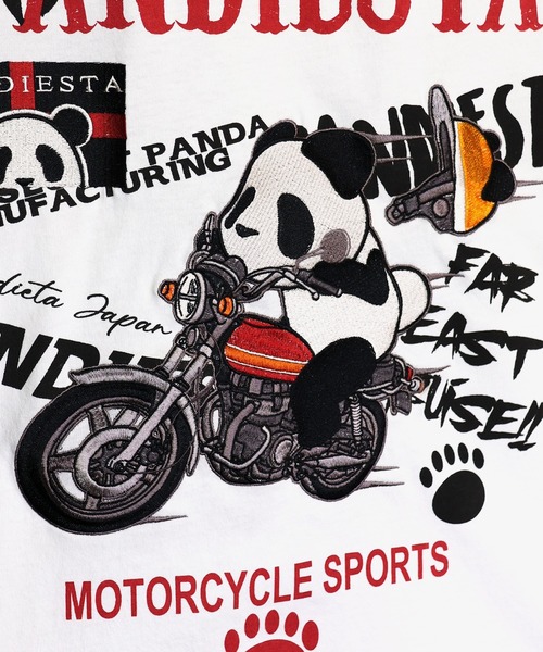 PANDIESTA(パンディエスタ)の「ツーリングパンダTシャツ(M2)(Tシャツ/カットソー・メンズ・ブラック/ホワイト・XXL/XL/L/M)」の13枚目の写真
