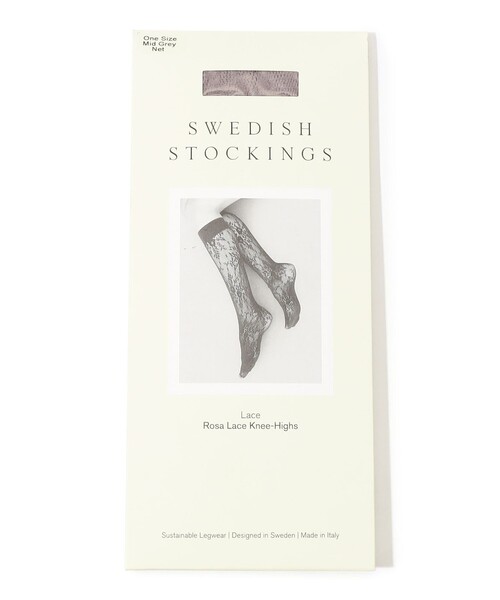 SWEDISH STOCKING(スウェディッシュストッキングス)の「SWEDISH STOCKINGS Rosa Lace Knee-Highs レース ニーハイソックス(ソックス/靴下・レディース・チャコールグレー・FREE)」の1枚目の写真