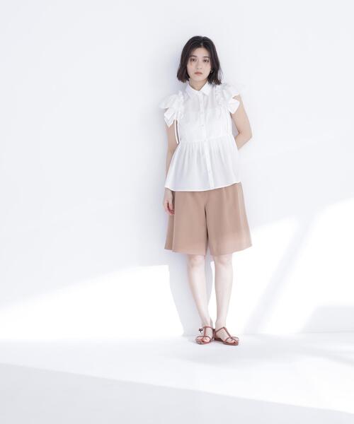 NATURAL BEAUTY BASIC(ナチュラルビューティーベーシック)の「サイドリボンペプラムシャツ(シャツ/ブラウス・レディース・ブラウン/イエロー/オフホワイト・フリ-)」の5枚目の写真