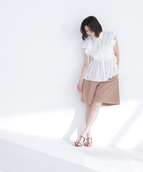 NATURAL BEAUTY BASIC(ナチュラルビューティーベーシック)の「サイドリボンペプラムシャツ(シャツ/ブラウス・レディース・ブラウン/イエロー/オフホワイト・フリ-)」の7枚目の写真