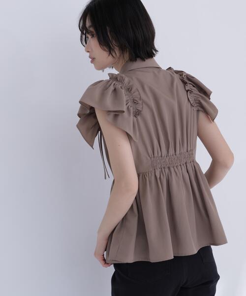 NATURAL BEAUTY BASIC(ナチュラルビューティーベーシック)の「サイドリボンペプラムシャツ(シャツ/ブラウス・レディース・ブラウン/イエロー/オフホワイト・フリ-)」の14枚目の写真