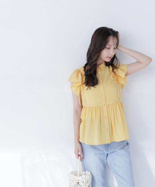 NATURAL BEAUTY BASIC(ナチュラルビューティーベーシック)の「サイドリボンペプラムシャツ(シャツ/ブラウス・レディース・ブラウン/イエロー/オフホワイト・フリ-)」の22枚目の写真