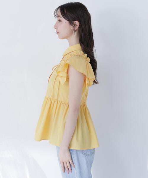 NATURAL BEAUTY BASIC(ナチュラルビューティーベーシック)の「サイドリボンペプラムシャツ(シャツ/ブラウス・レディース・ブラウン/イエロー/オフホワイト・フリ-)」の6枚目の写真