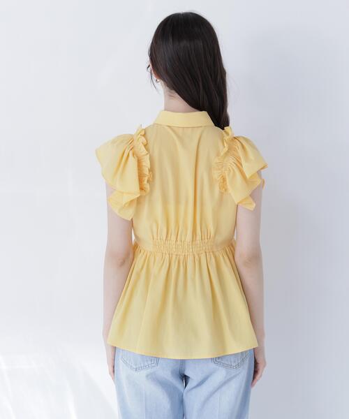 NATURAL BEAUTY BASIC(ナチュラルビューティーベーシック)の「サイドリボンペプラムシャツ(シャツ/ブラウス・レディース・ブラウン/イエロー/オフホワイト・フリ-)」の7枚目の写真
