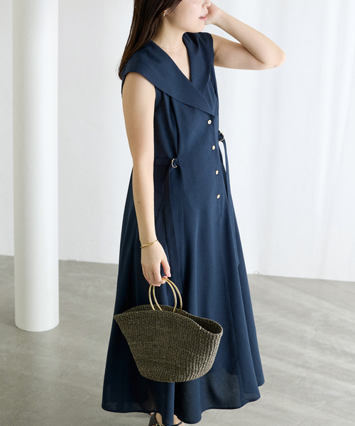 La TOTALITE(ラトータリテ)の「【洗える】セーラーカラーワンピース(ワンピース・レディース・ネイビー/ベージュ・38/36)」の12枚目の写真