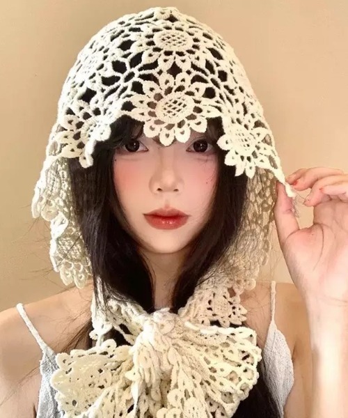 セール】【LAMPOON】かぎ針編みバブーシュカ（その他ヘアアクセサリー