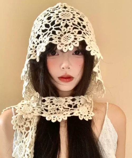 セール】【LAMPOON】かぎ針編みバブーシュカ（その他ヘアアクセサリー