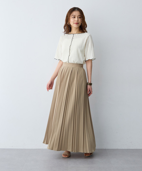 anyfee（エニフィー）の「【anyfee/大きいサイズ】前後2WAYボートネックメローTシャツ（2026SS）（Tシャツ/カットソー・レディース・アイボリー/ブラック・LL1/3L1/4L1/5L1）」の11枚目の写真