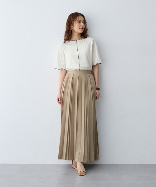anyfee（エニフィー）の「【anyfee/大きいサイズ】前後2WAYボートネックメローTシャツ（2026SS）（Tシャツ/カットソー・レディース・アイボリー/ブラック・LL1/3L1/4L1/5L1）」の12枚目の写真
