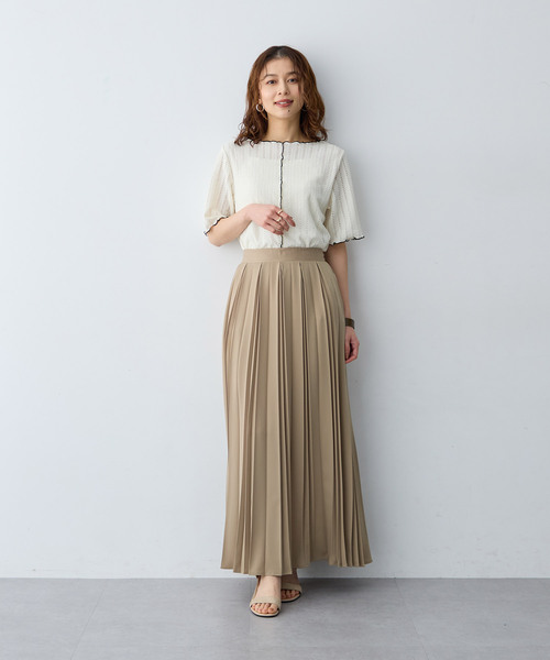 anyfee（エニフィー）の「【anyfee/大きいサイズ】前後2WAYボートネックメローTシャツ（2026SS）（Tシャツ/カットソー・レディース・アイボリー/ブラック・LL1/3L1/4L1/5L1）」の13枚目の写真