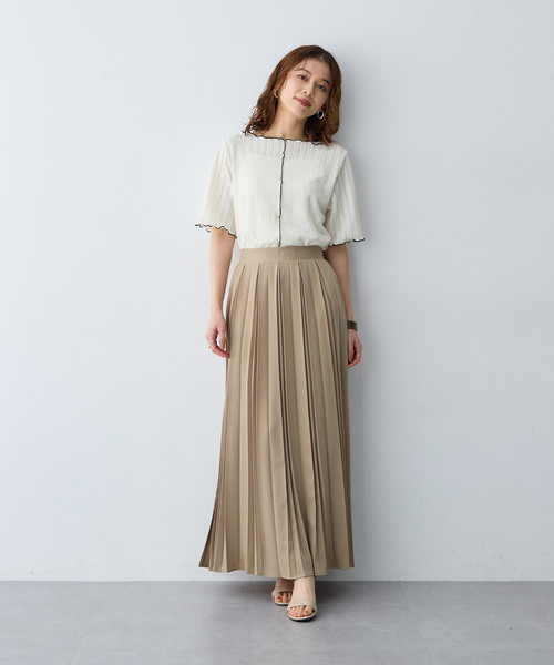 anyfee（エニフィー）の「【anyfee/大きいサイズ】前後2WAYボートネックメローTシャツ（2026SS）（Tシャツ/カットソー・レディース・アイボリー/ブラック・LL1/3L1/4L1/5L1）」の14枚目の写真