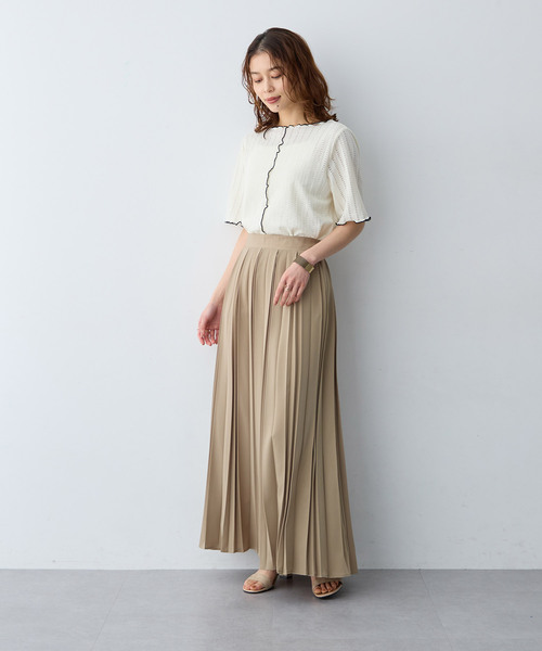 anyfee（エニフィー）の「【anyfee/大きいサイズ】前後2WAYボートネックメローTシャツ（2026SS）（Tシャツ/カットソー・レディース・アイボリー/ブラック・LL1/3L1/4L1/5L1）」の15枚目の写真